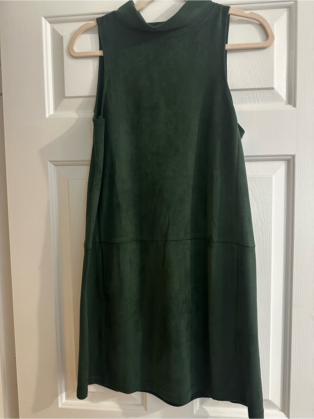 TCEC Dark Green Sleeveless Mock-Neck Mini Dress